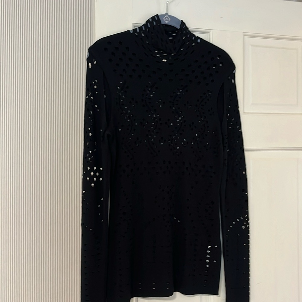 Designer Dorothee Schumacher long sleeve, cut out, viscose sweater, worn once